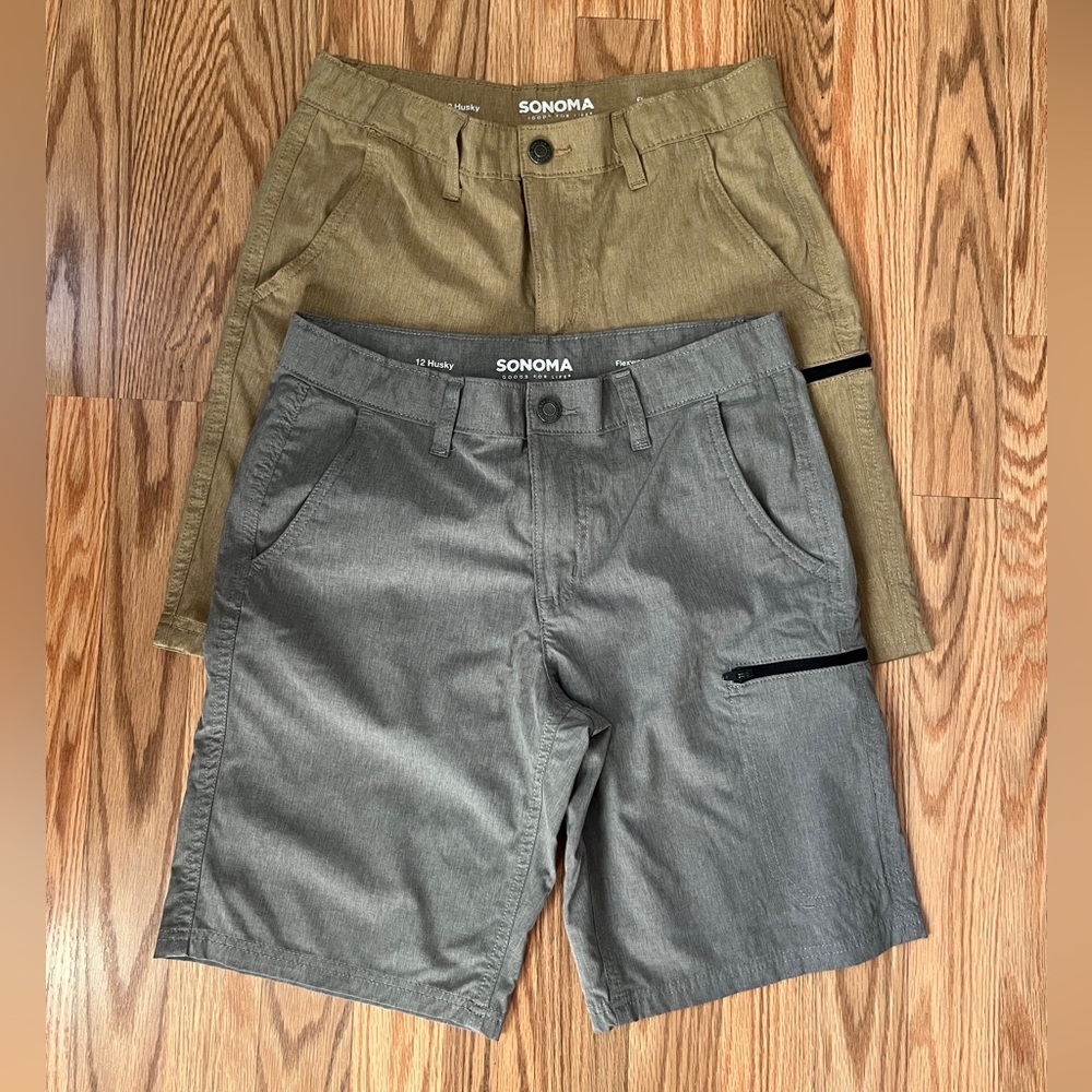 SONOMA – Size 12 Husky Shorts – Boys – Gray & Khaki